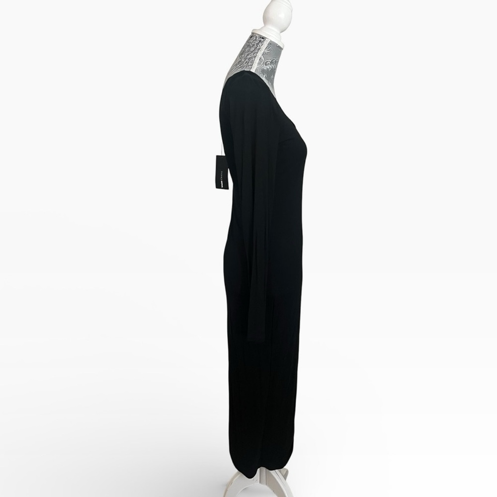 Fashion Nova Your Needs Met Long Sleeve Stretch Midi Dress - Black Size XL NWT - Picture 5 of 8